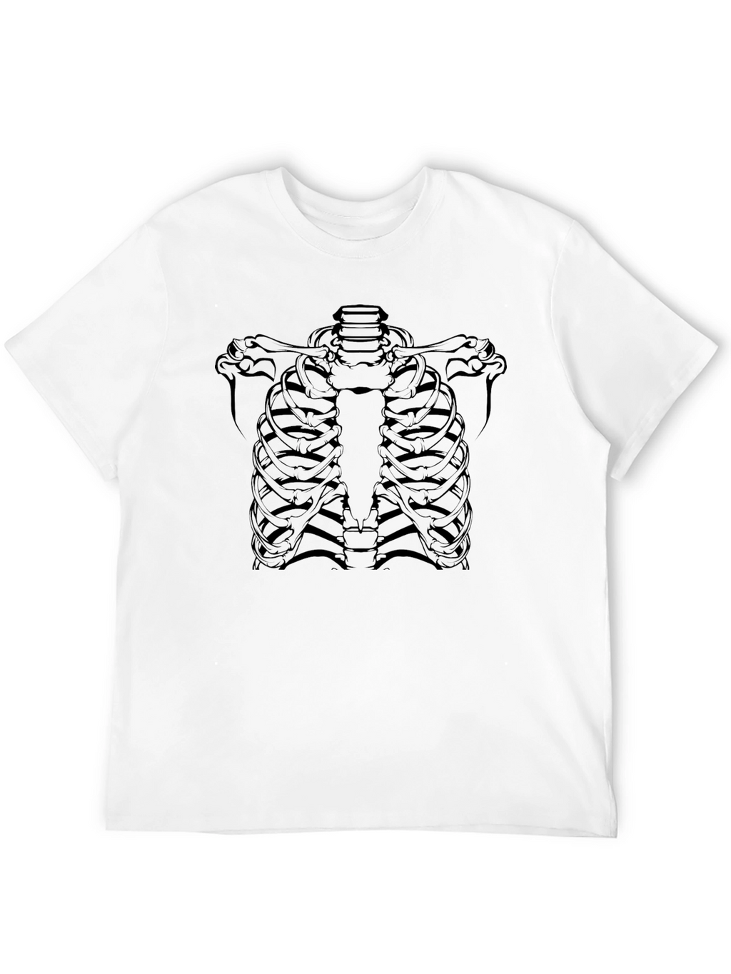 Skeleton Rib Cage Graphic Black T-Shirt