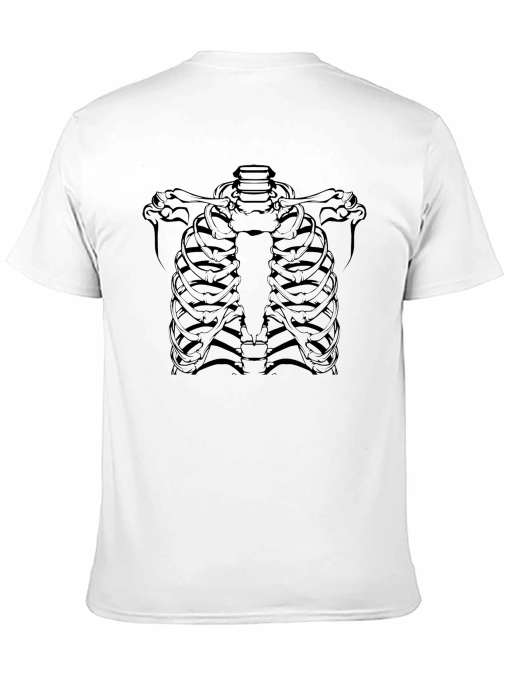 Skeleton Rib Cage Graphic Black T-Shirt