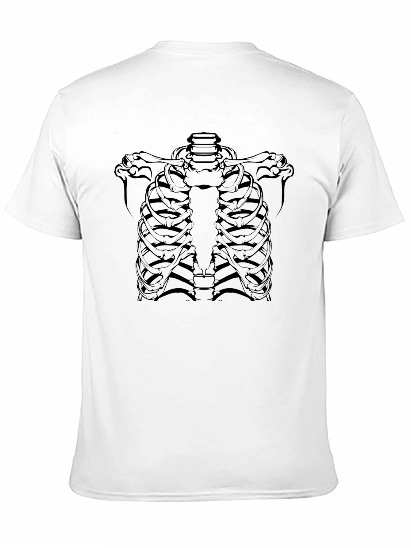 Skeleton Rib Cage Graphic Black T-Shirt