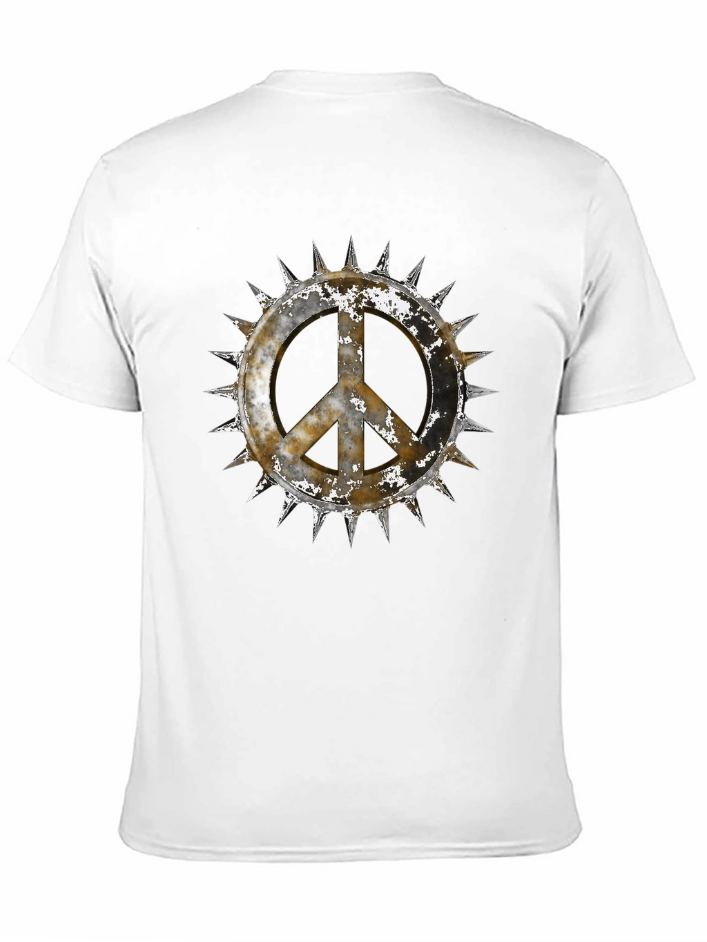 Edgy Peace Sign Graphic Tee - Black Cotton