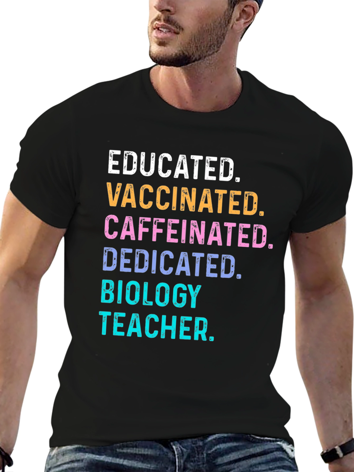 Educated Vaccinated Biology Teacher T-Shirt