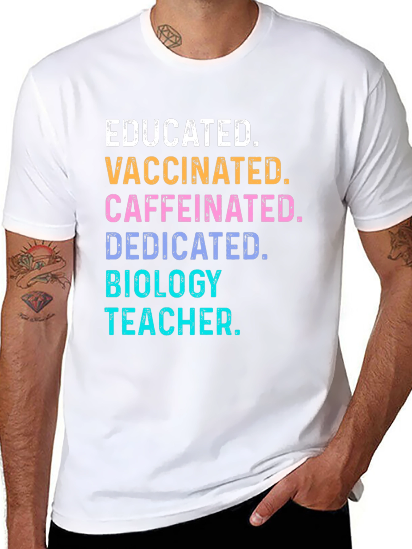 Educated Vaccinated Biology Teacher T-Shirt