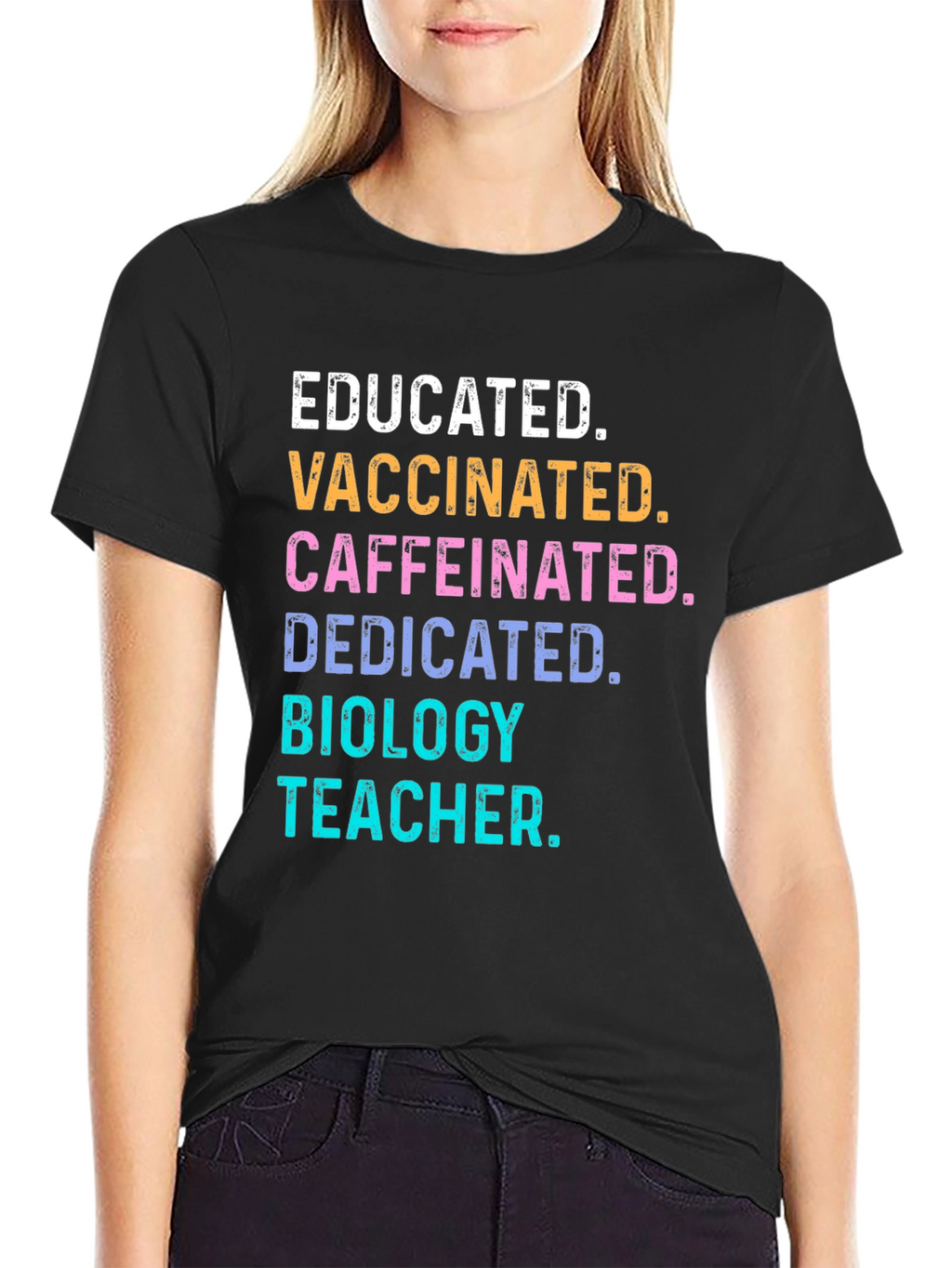 Educated Vaccinated Biology Teacher T-Shirt
