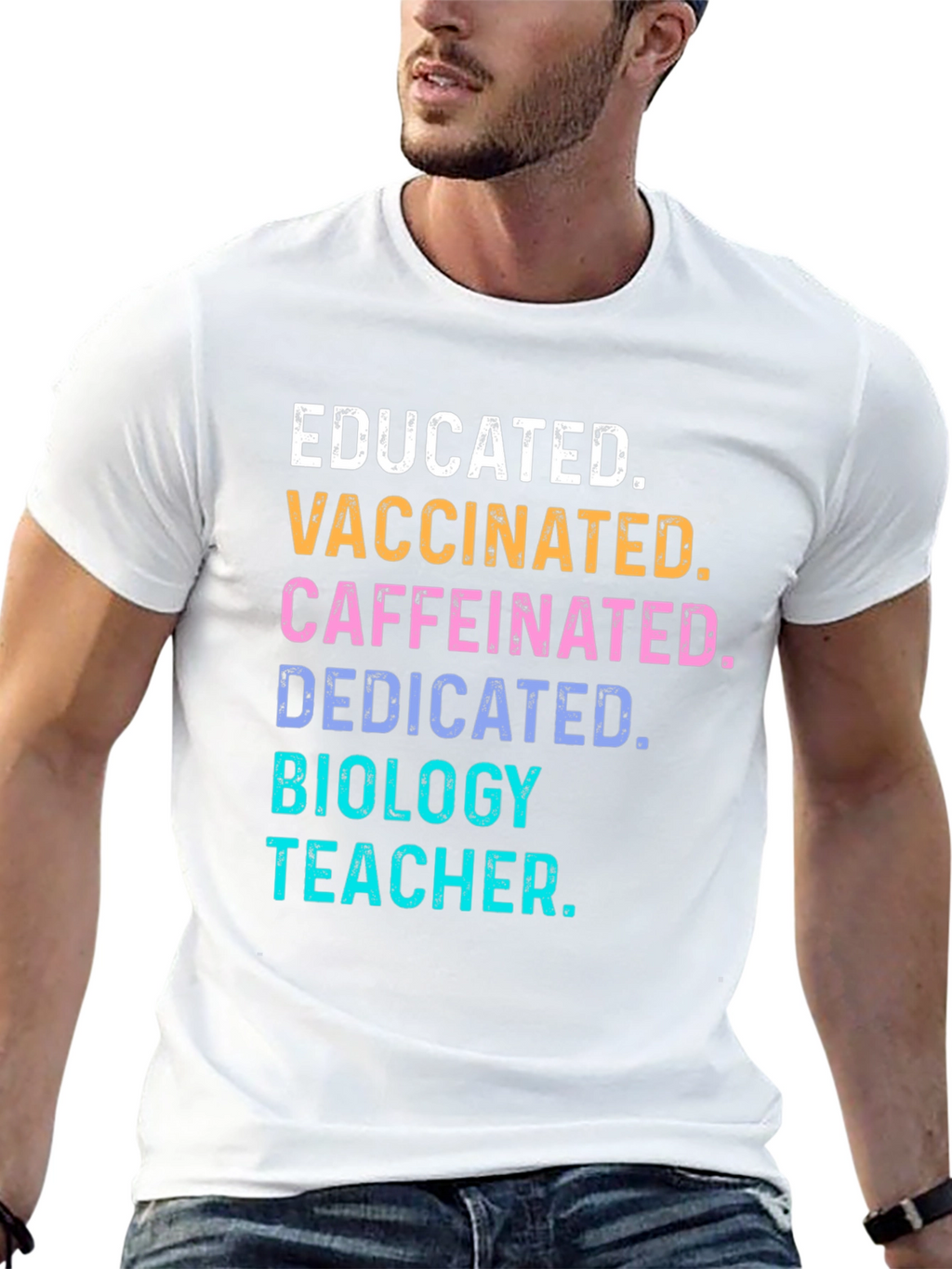 Educated Vaccinated Biology Teacher T-Shirt
