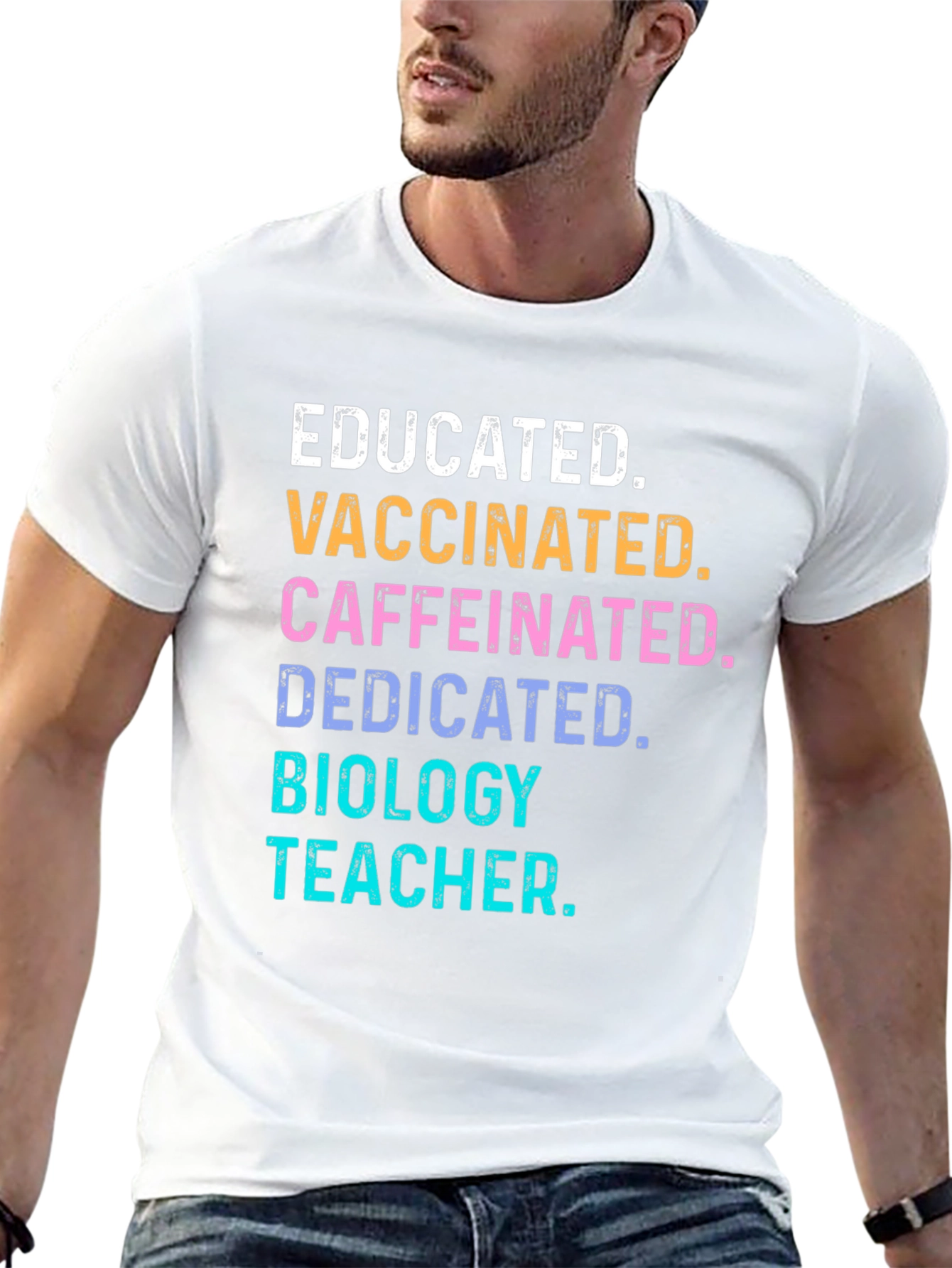 Educated Vaccinated Biology Teacher T-Shirt