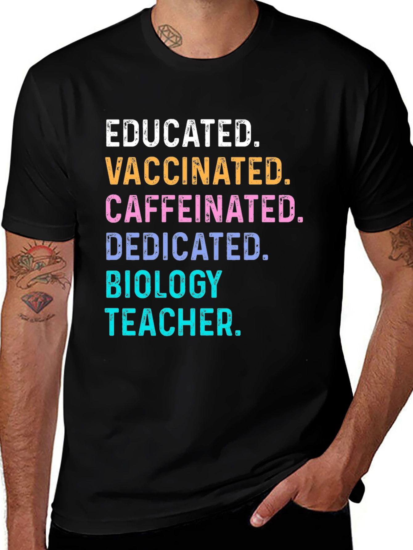 Educated Vaccinated Biology Teacher T-Shirt