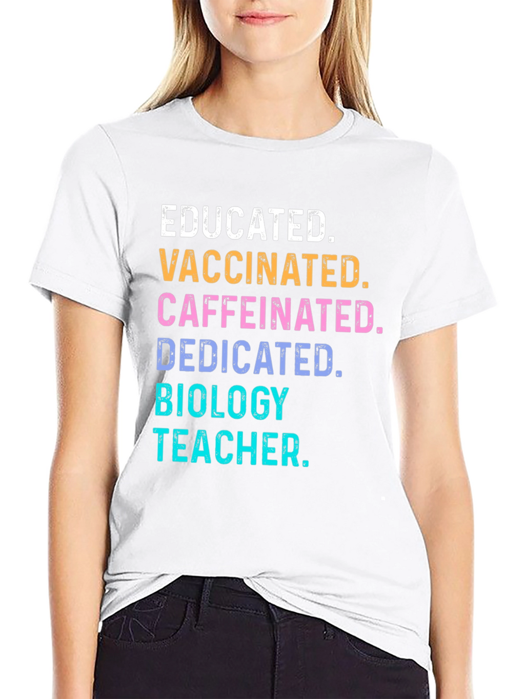 Educated Vaccinated Biology Teacher T-Shirt