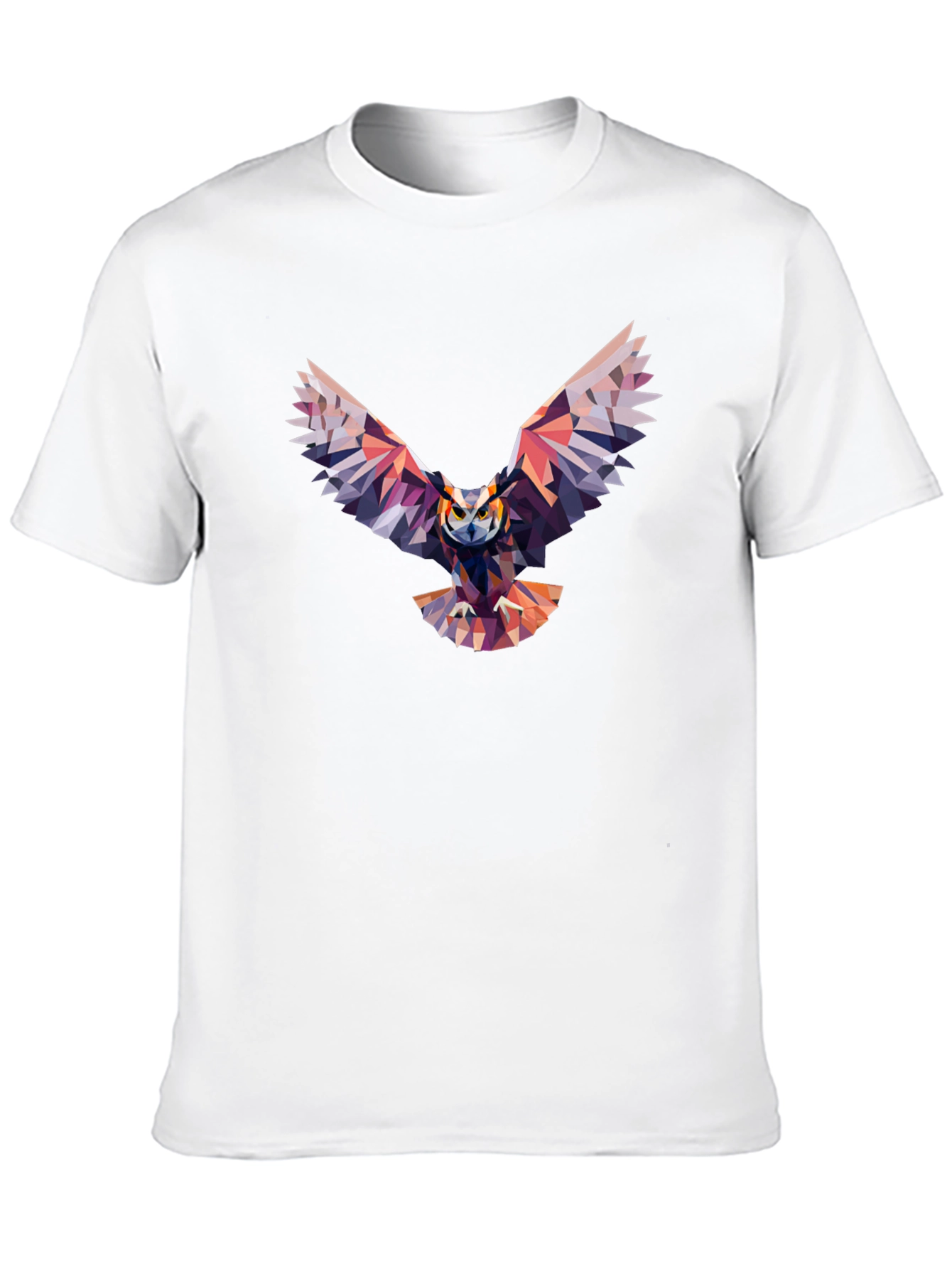 Geometric Owl Graphic Black T-Shirt