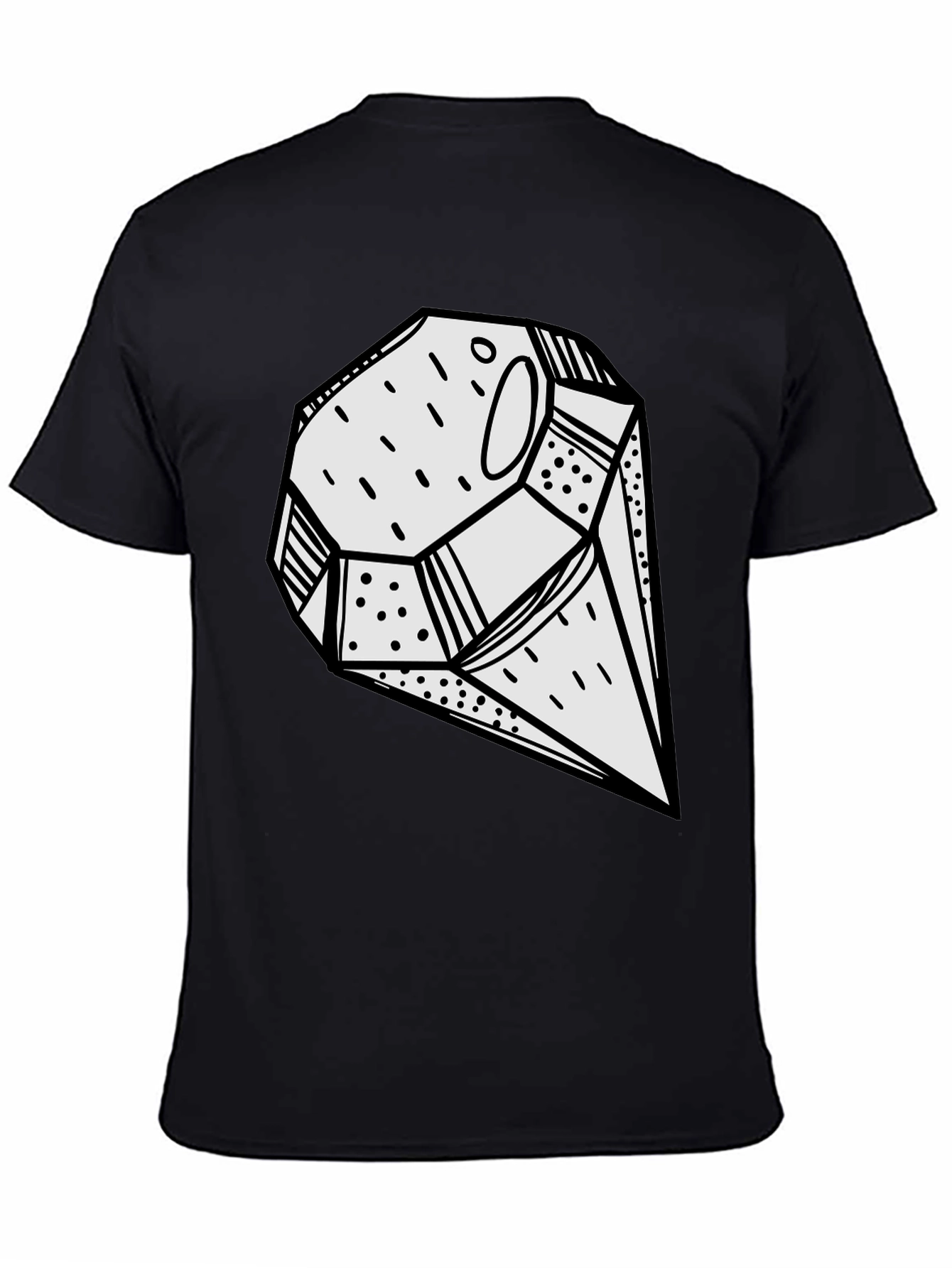 Abstract Geometric Graphic Print Black T-Shirt