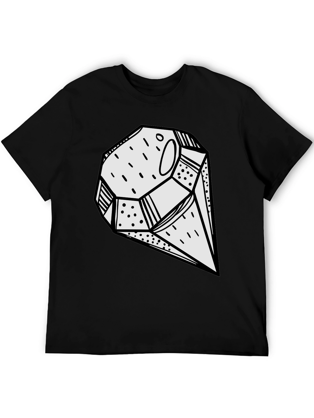 Abstract Geometric Graphic Print Black T-Shirt