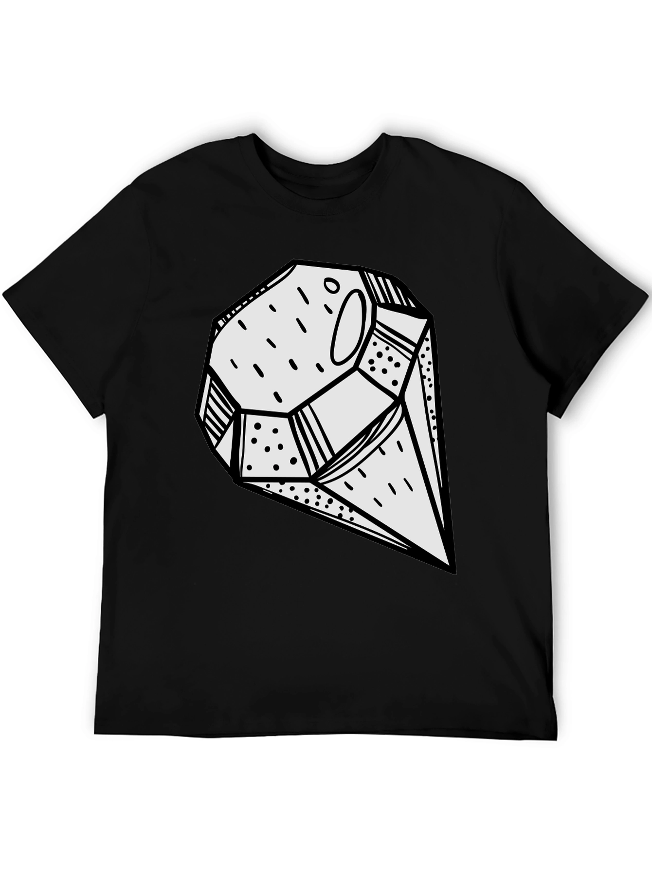 Abstract Geometric Graphic Print Black T-Shirt