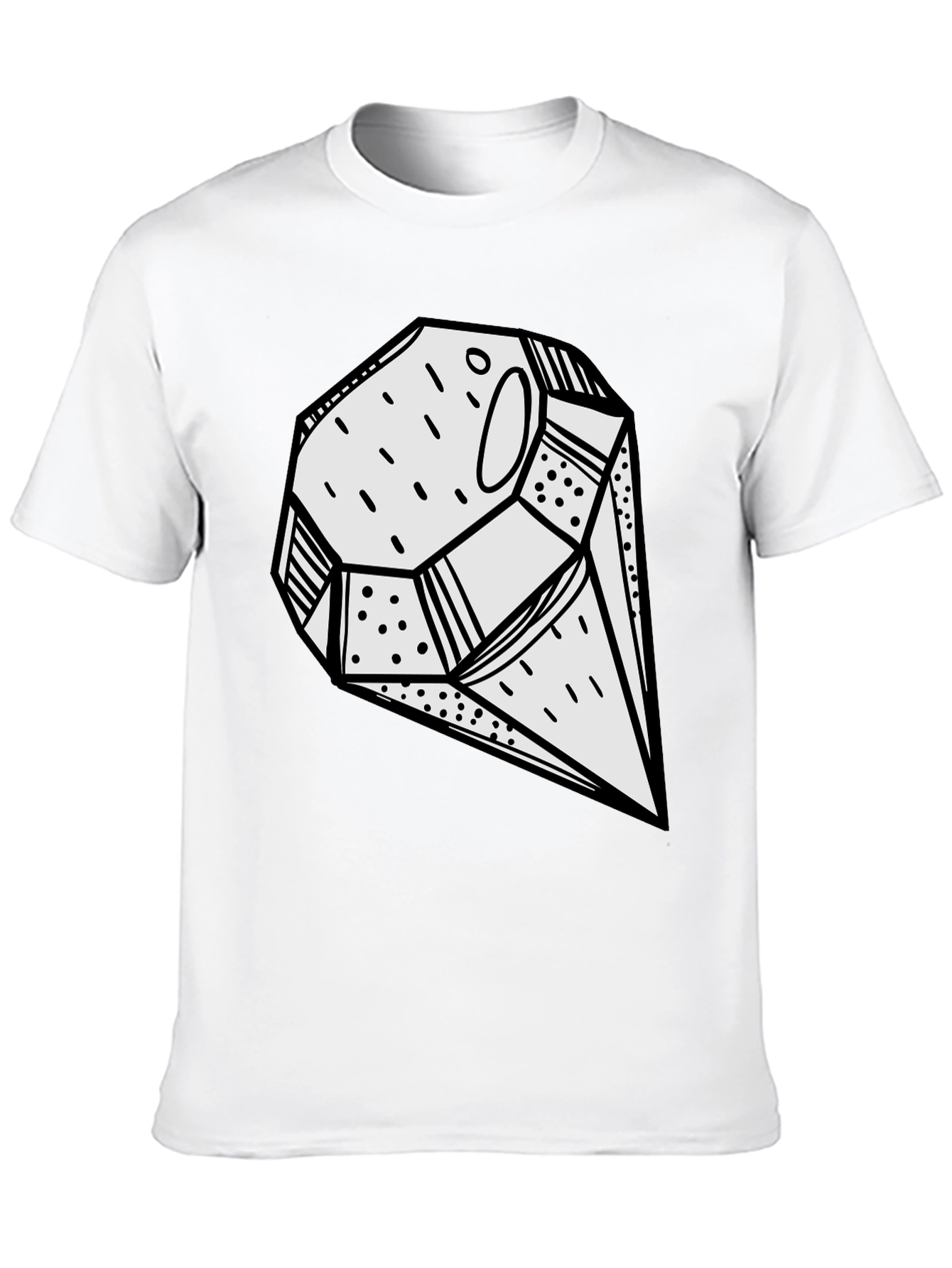 Abstract Geometric Graphic Print Black T-Shirt