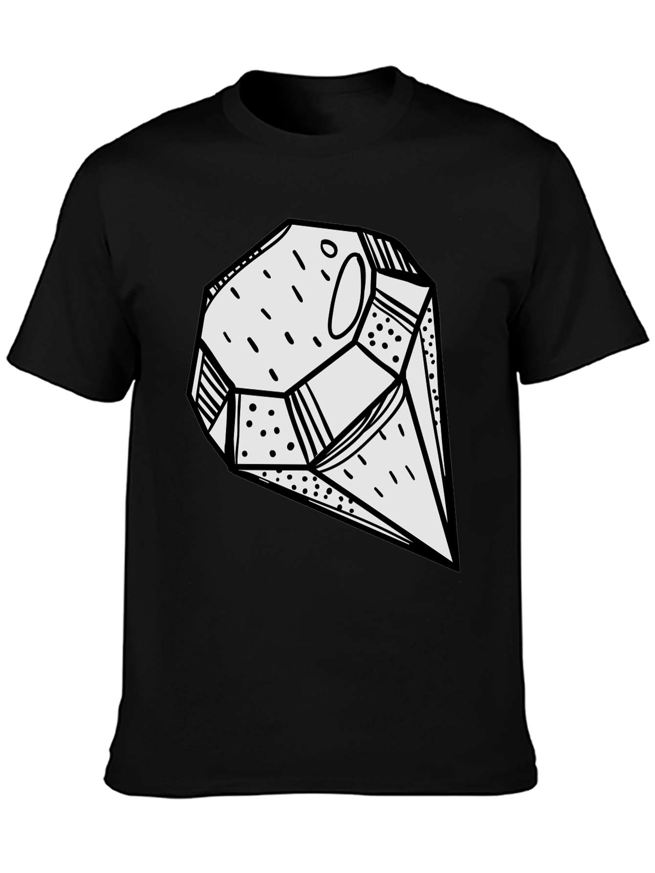Abstract Geometric Graphic Print Black T-Shirt