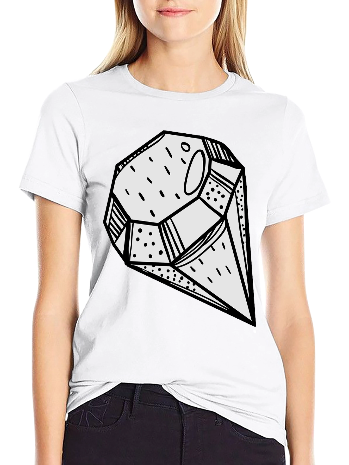 Abstract Geometric Graphic Print Black T-Shirt