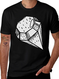 Abstract Geometric Graphic Print Black T-Shirt