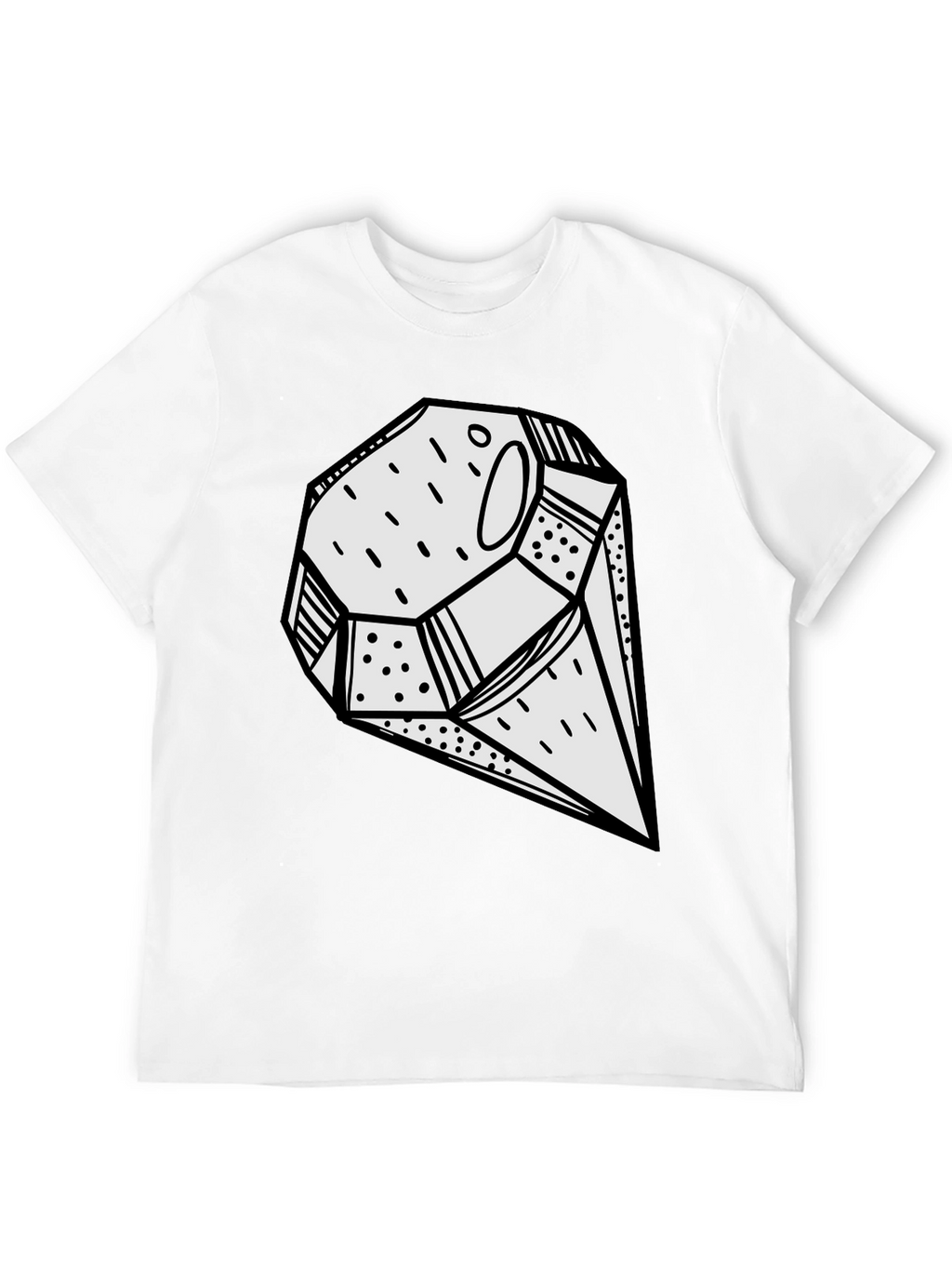 Abstract Geometric Graphic Print Black T-Shirt