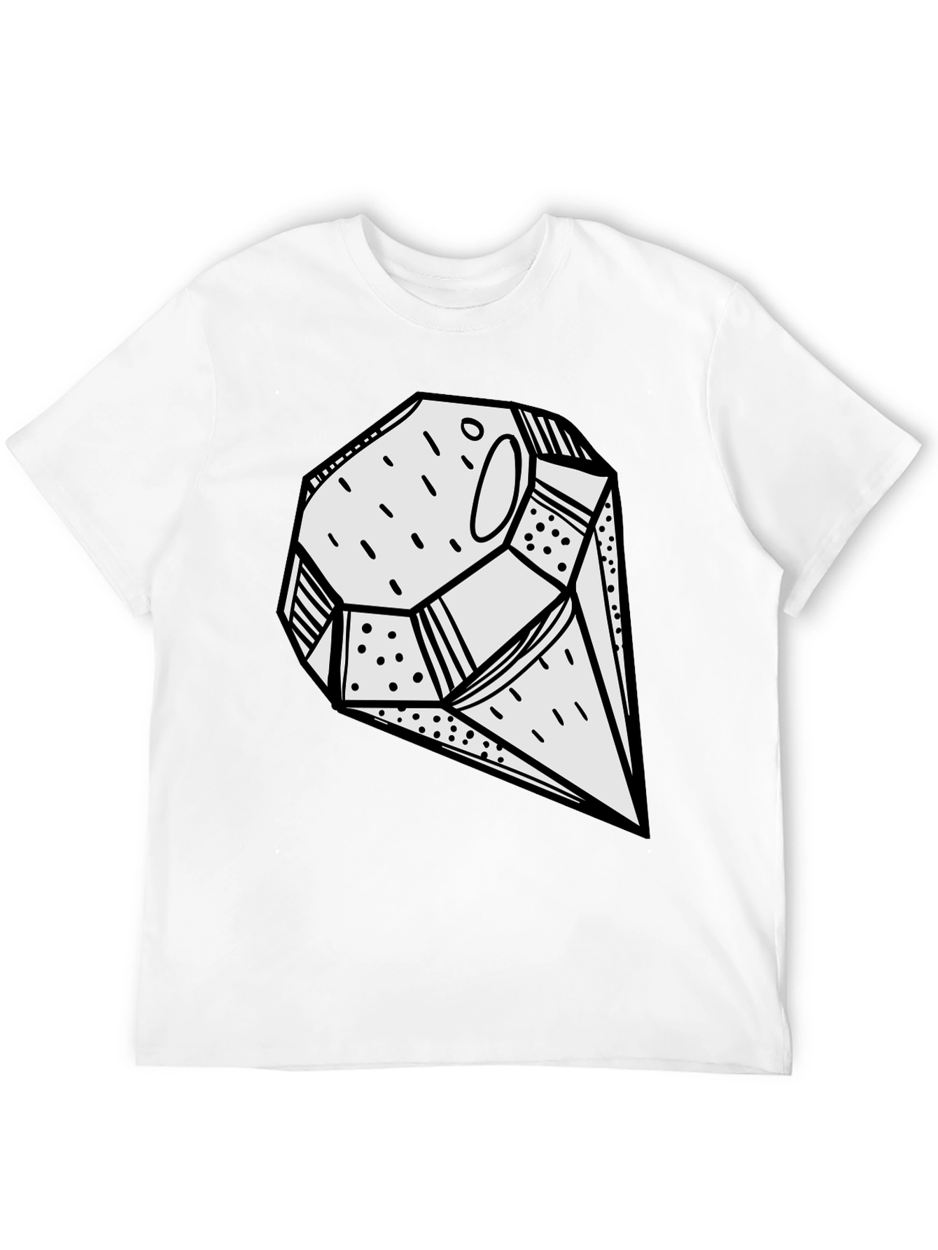 Abstract Geometric Graphic Print Black T-Shirt
