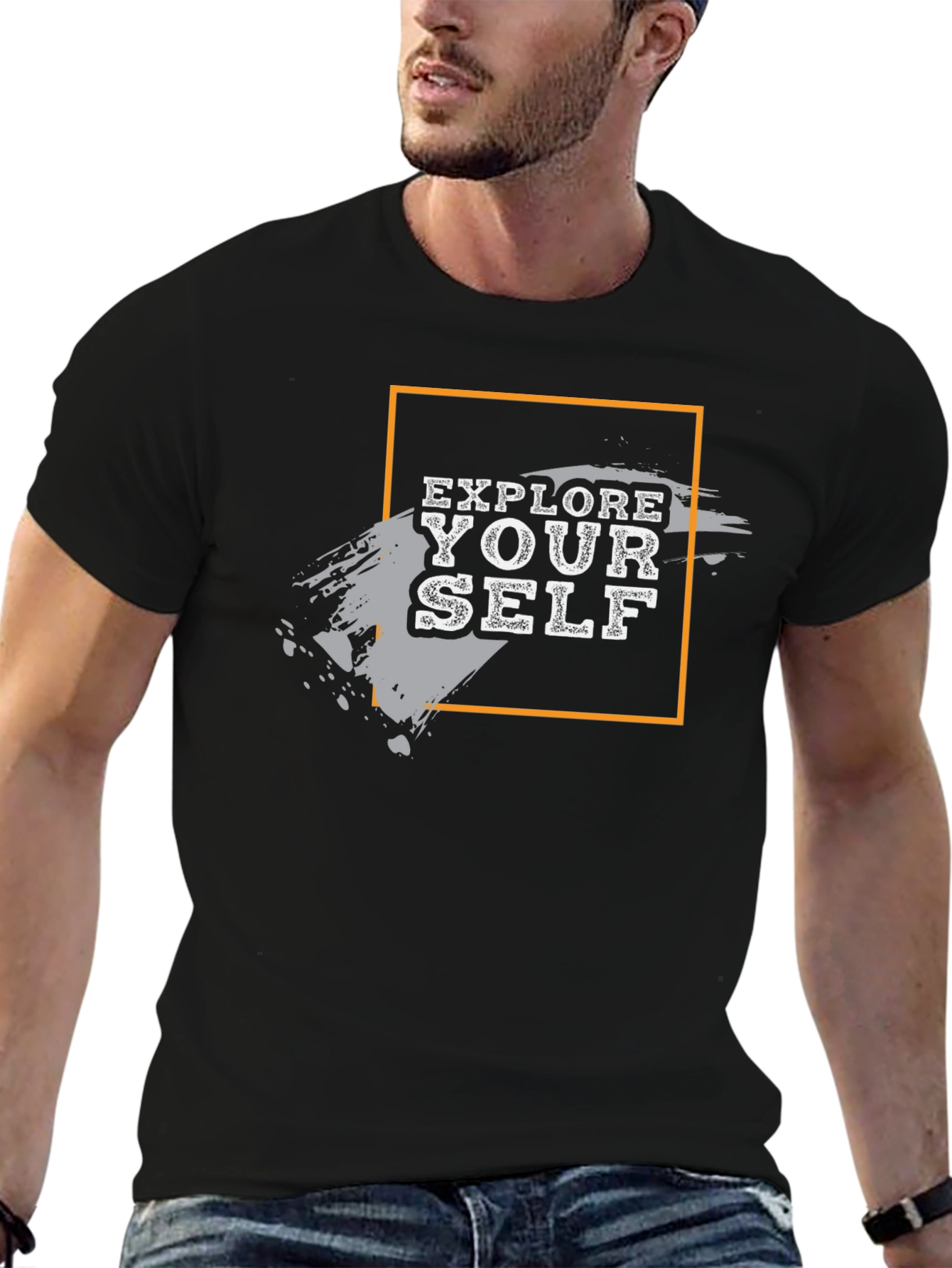 Explore Yourself Graphic Black T-Shirt