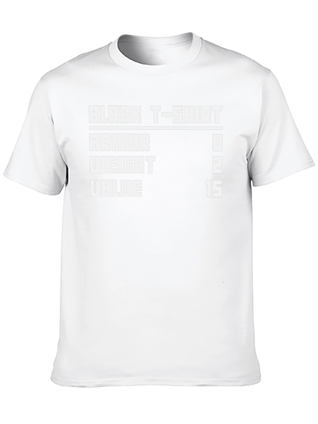 Black T-Shirt Armor Stats Gamer Tee