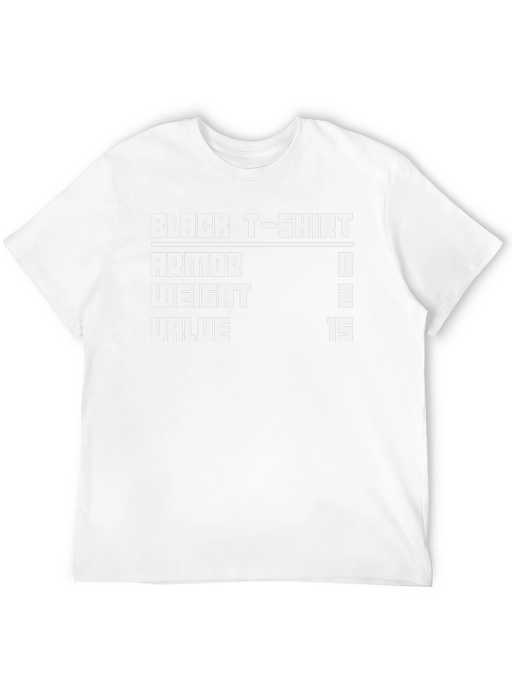 Black T-Shirt Armor Stats Gamer Tee