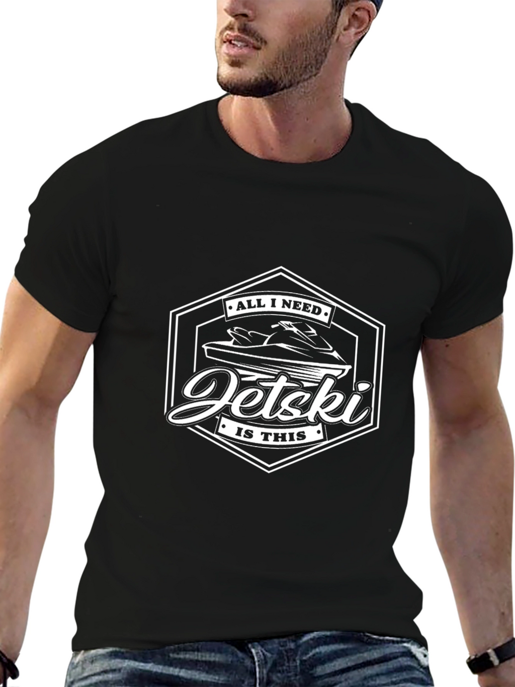 Jet Ski All I Need Black Graphic Tee