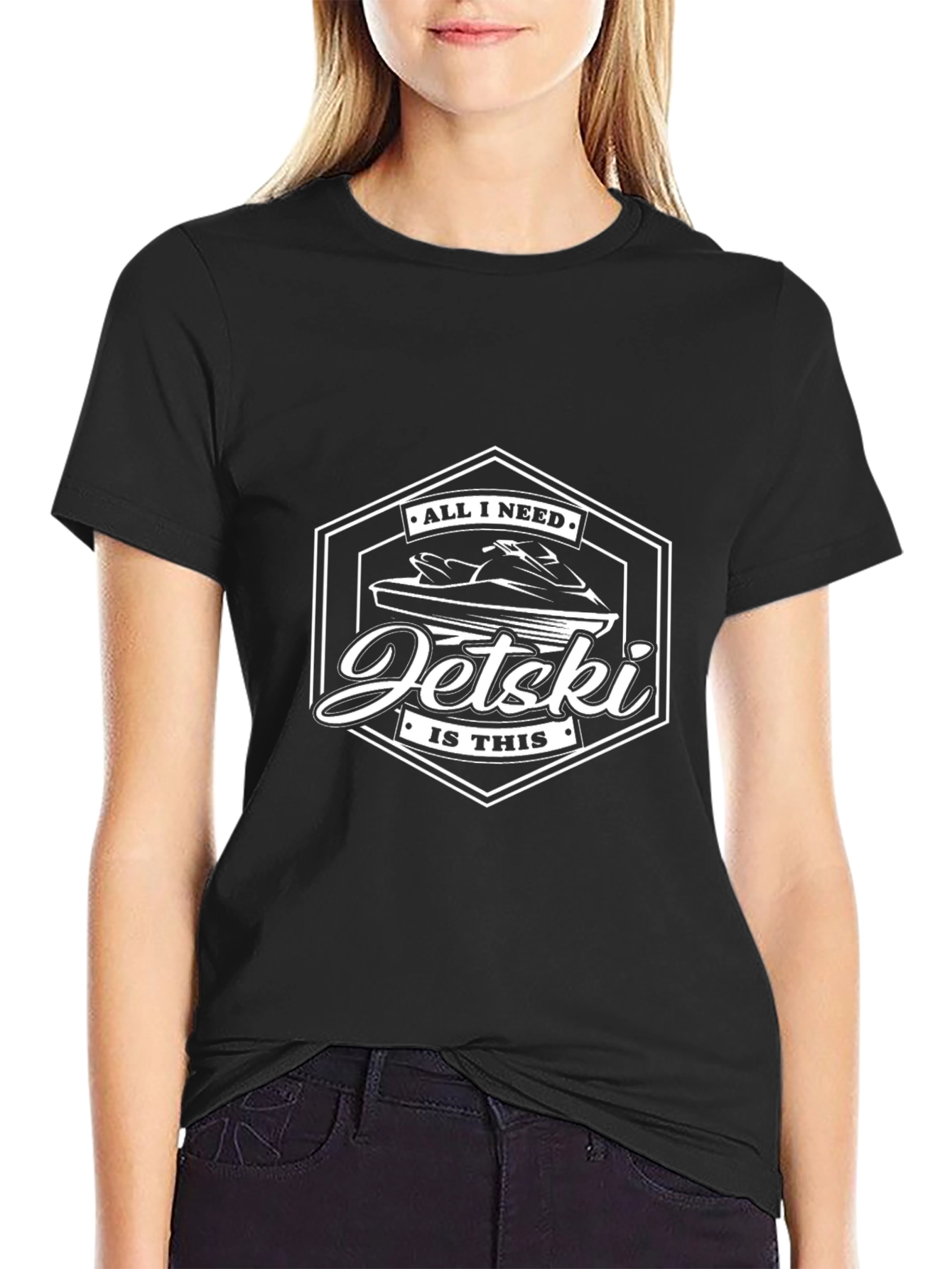Jet Ski All I Need Black Graphic Tee