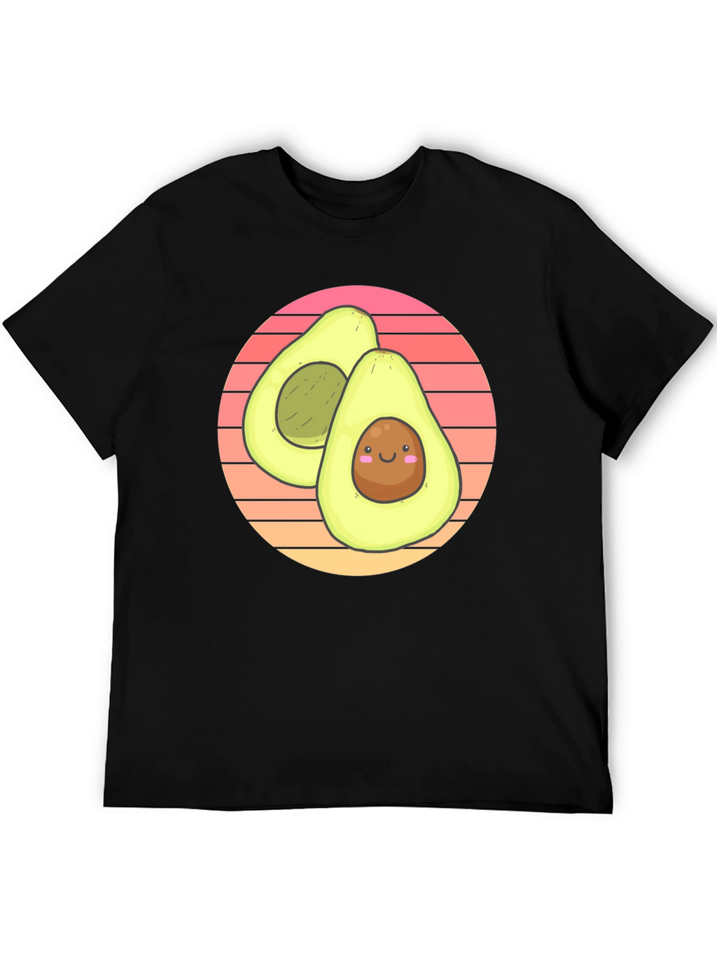 Cute Avocado Graphic T-Shirt - Black Cotton Tee