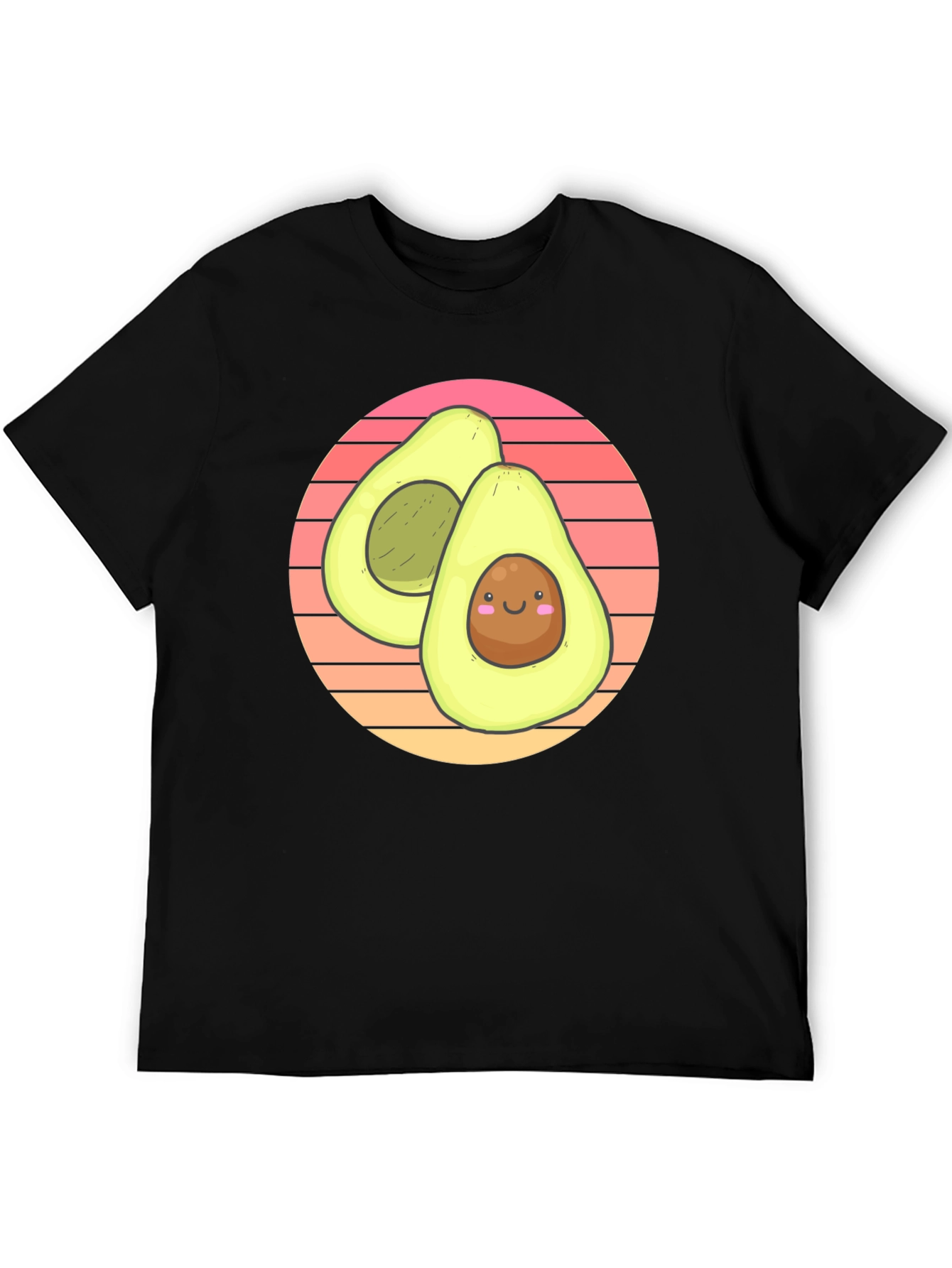 Cute Avocado Graphic T-Shirt - Black Cotton Tee