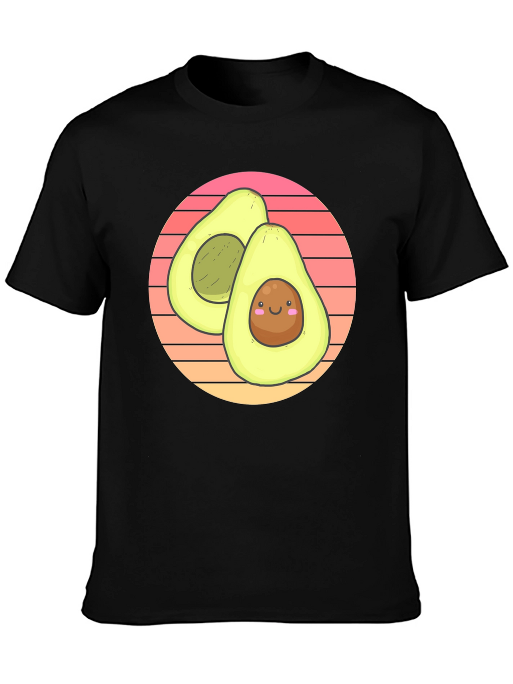 Cute Avocado Graphic T-Shirt - Black Cotton Tee