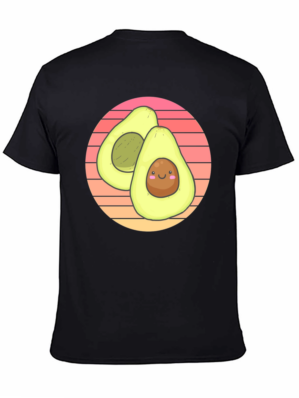 Cute Avocado Graphic T-Shirt - Black Cotton Tee