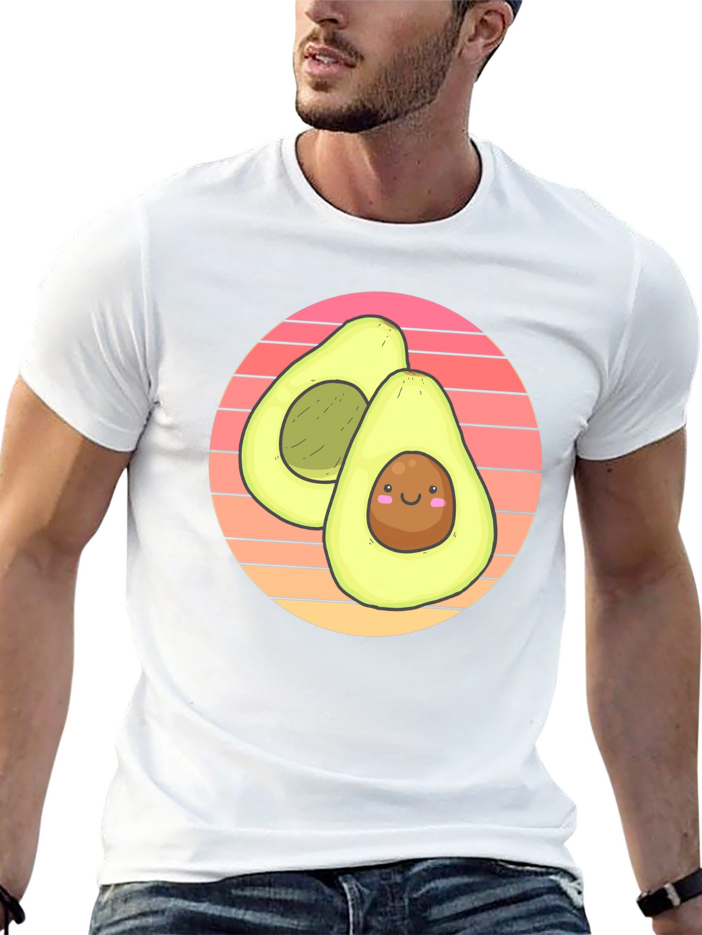 Cute Avocado Graphic T-Shirt - Black Cotton Tee