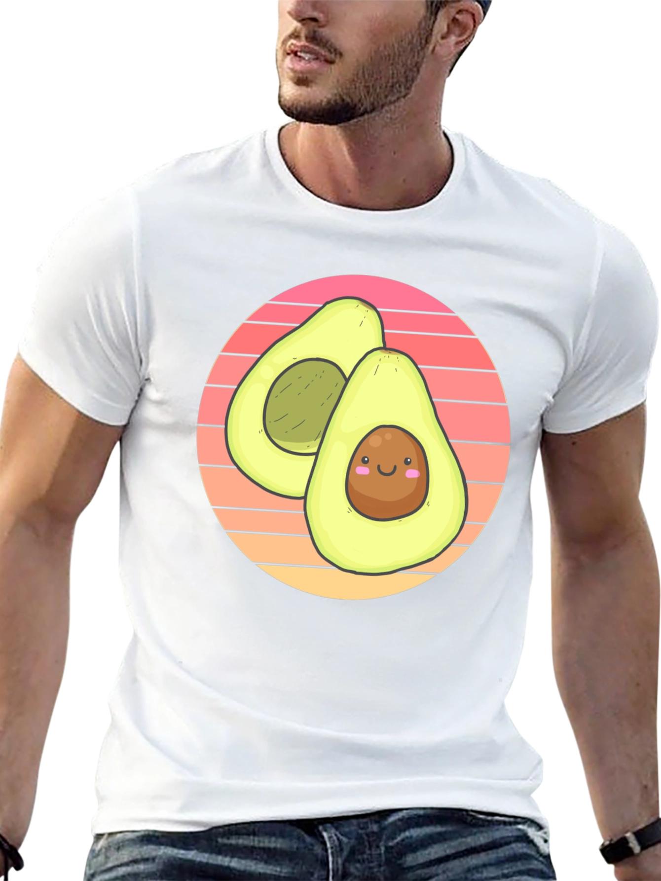 Cute Avocado Graphic T-Shirt - Black Cotton Tee