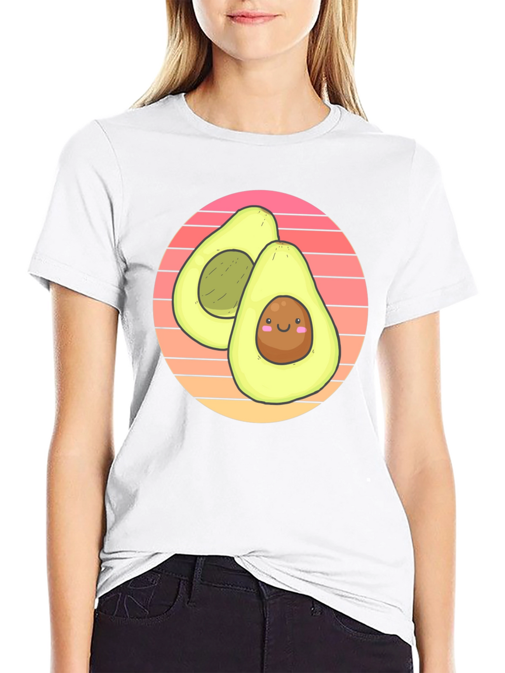 Cute Avocado Graphic T-Shirt - Black Cotton Tee