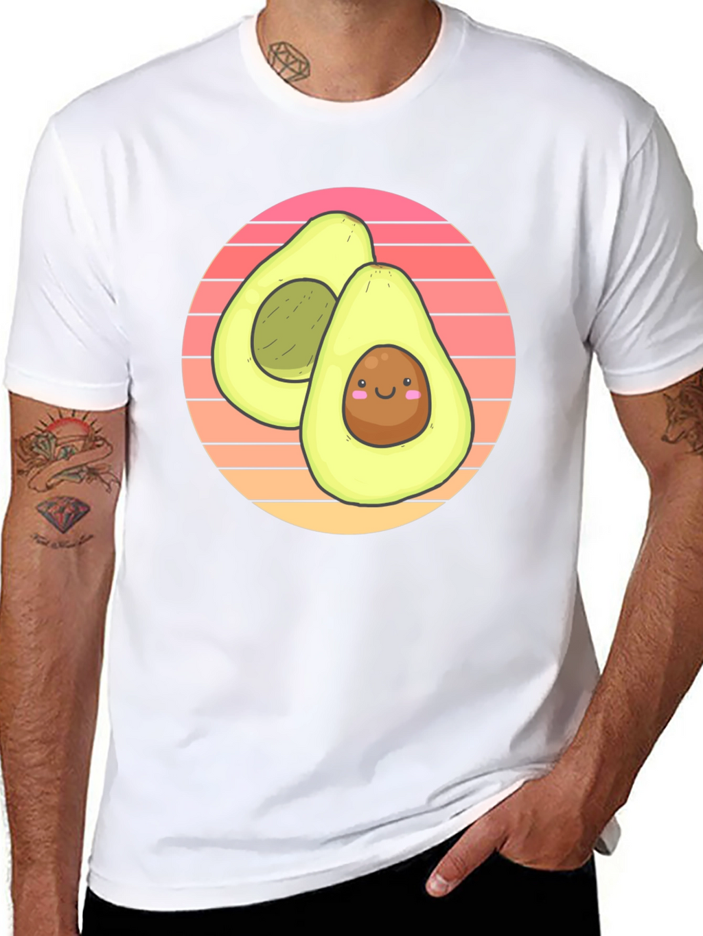 Cute Avocado Graphic T-Shirt - Black Cotton Tee