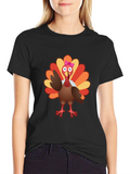 Cute Turkey Graphic Tee - Thanksgiving Shirt