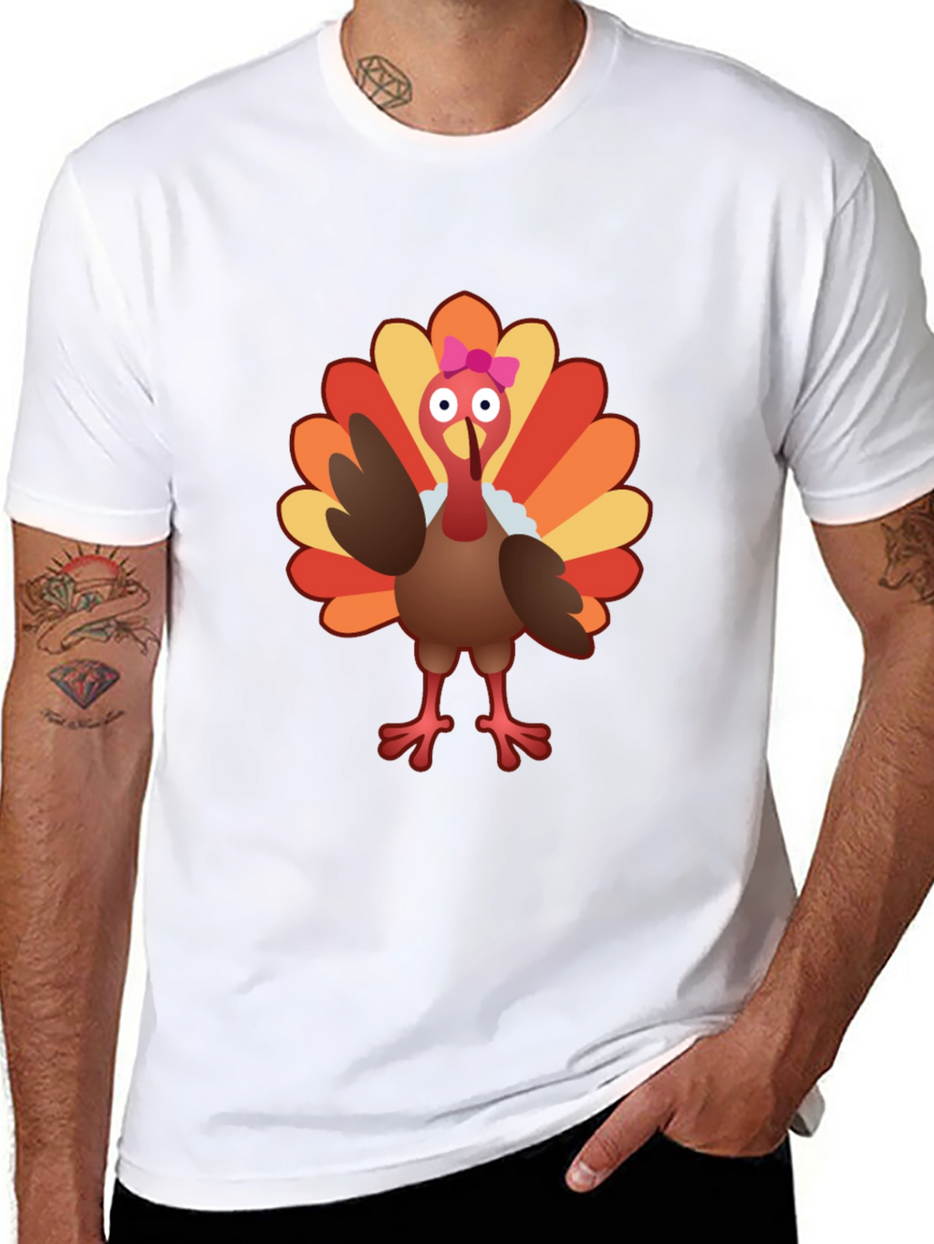 Cute Turkey Graphic Tee - Thanksgiving Shirt