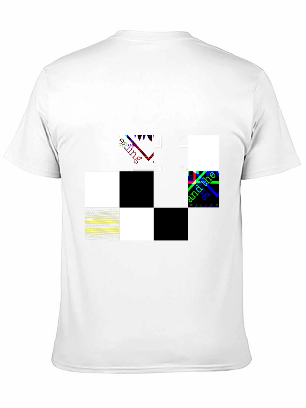 Abstract Checkerboard Graphic Black T-Shirt
