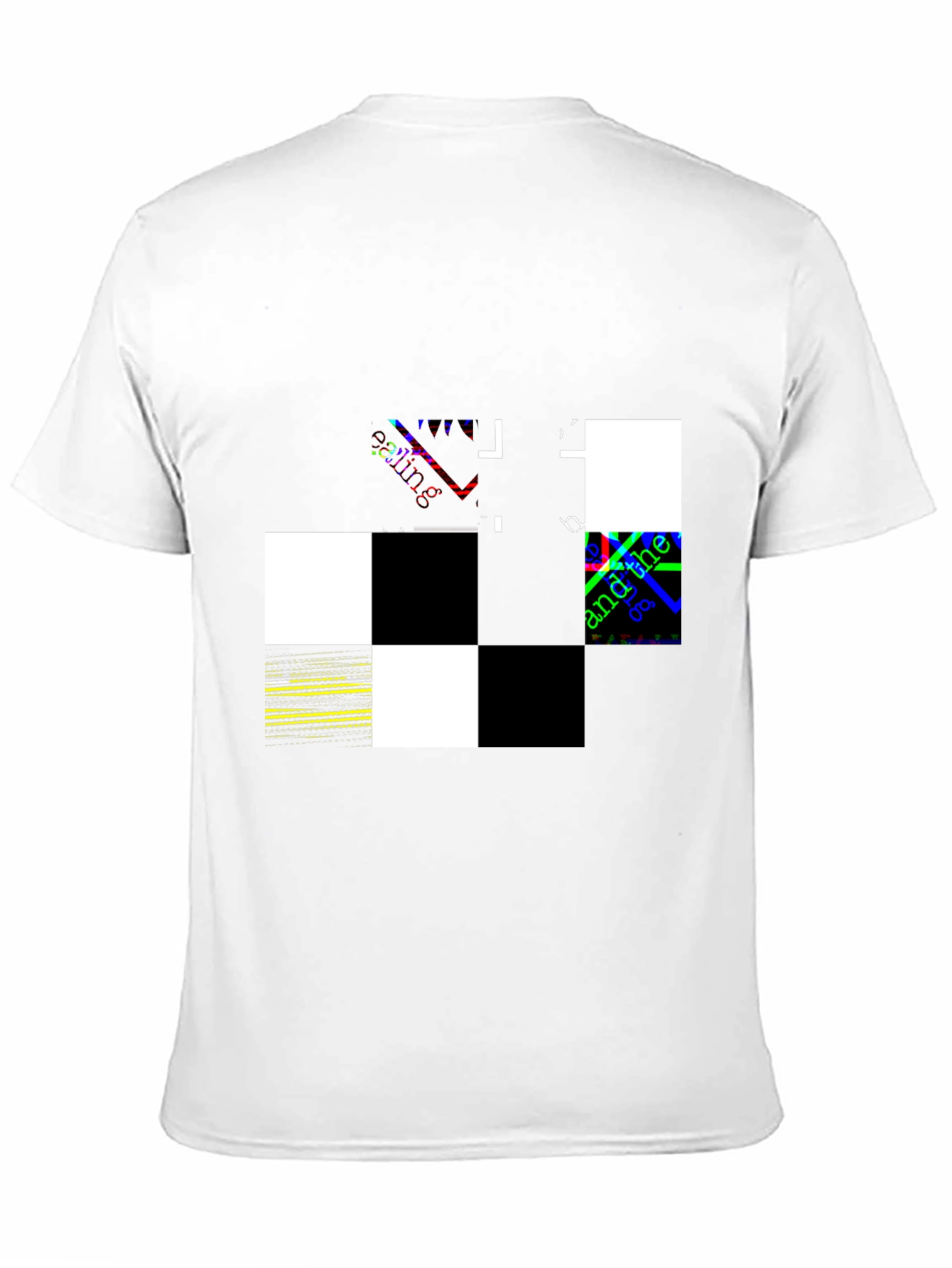 Abstract Checkerboard Graphic Black T-Shirt