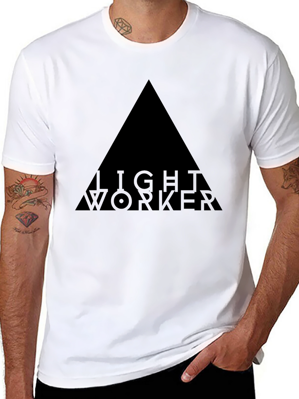 Mens Black Lightworker Graphic T-Shirt