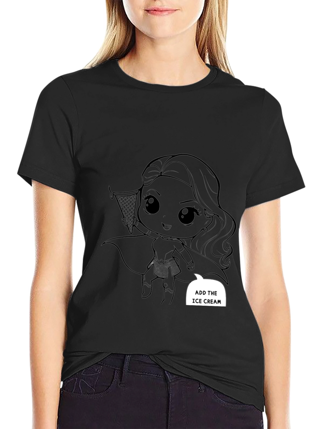 Superhero Girl Black T-Shirt