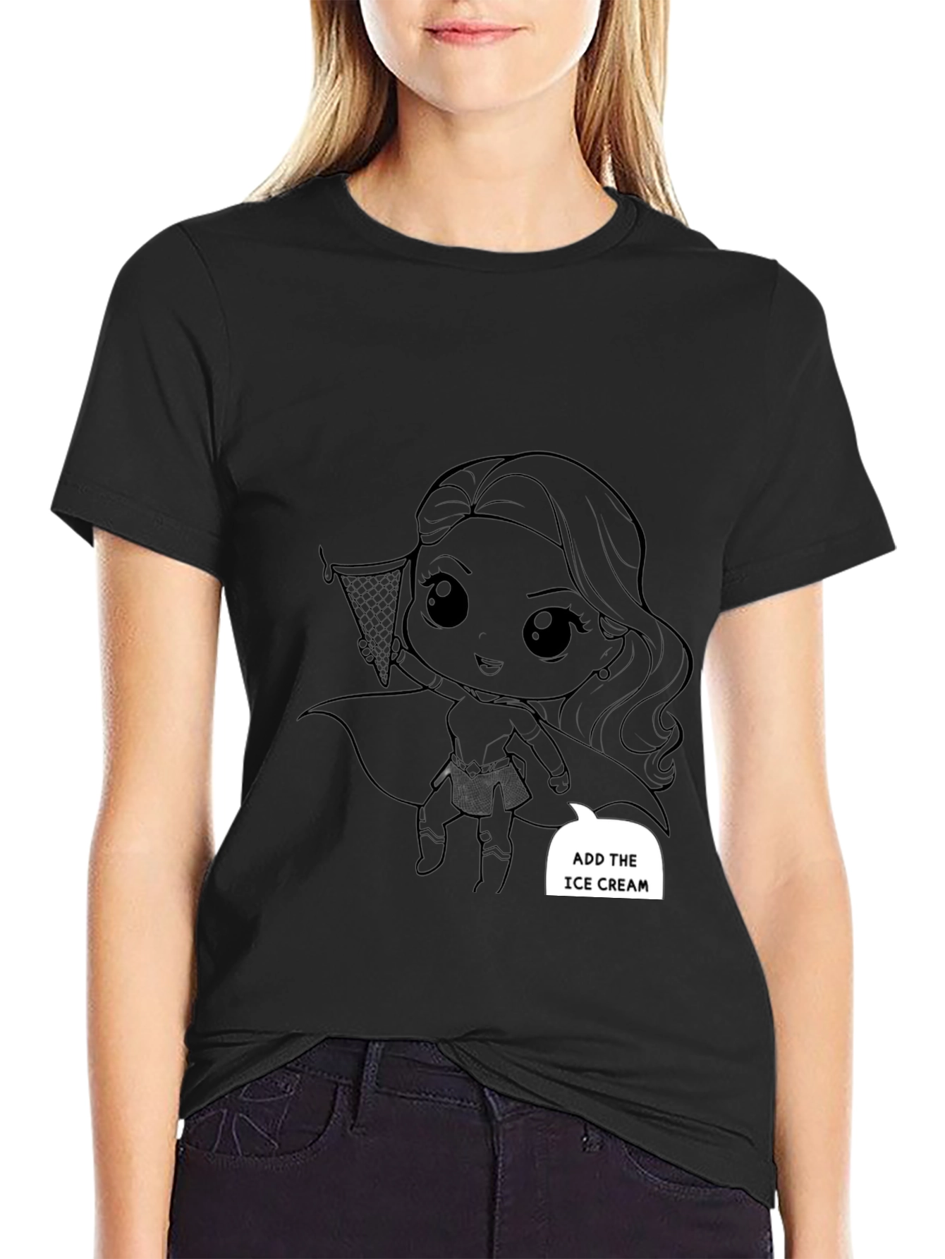 Superhero Girl Black T-Shirt