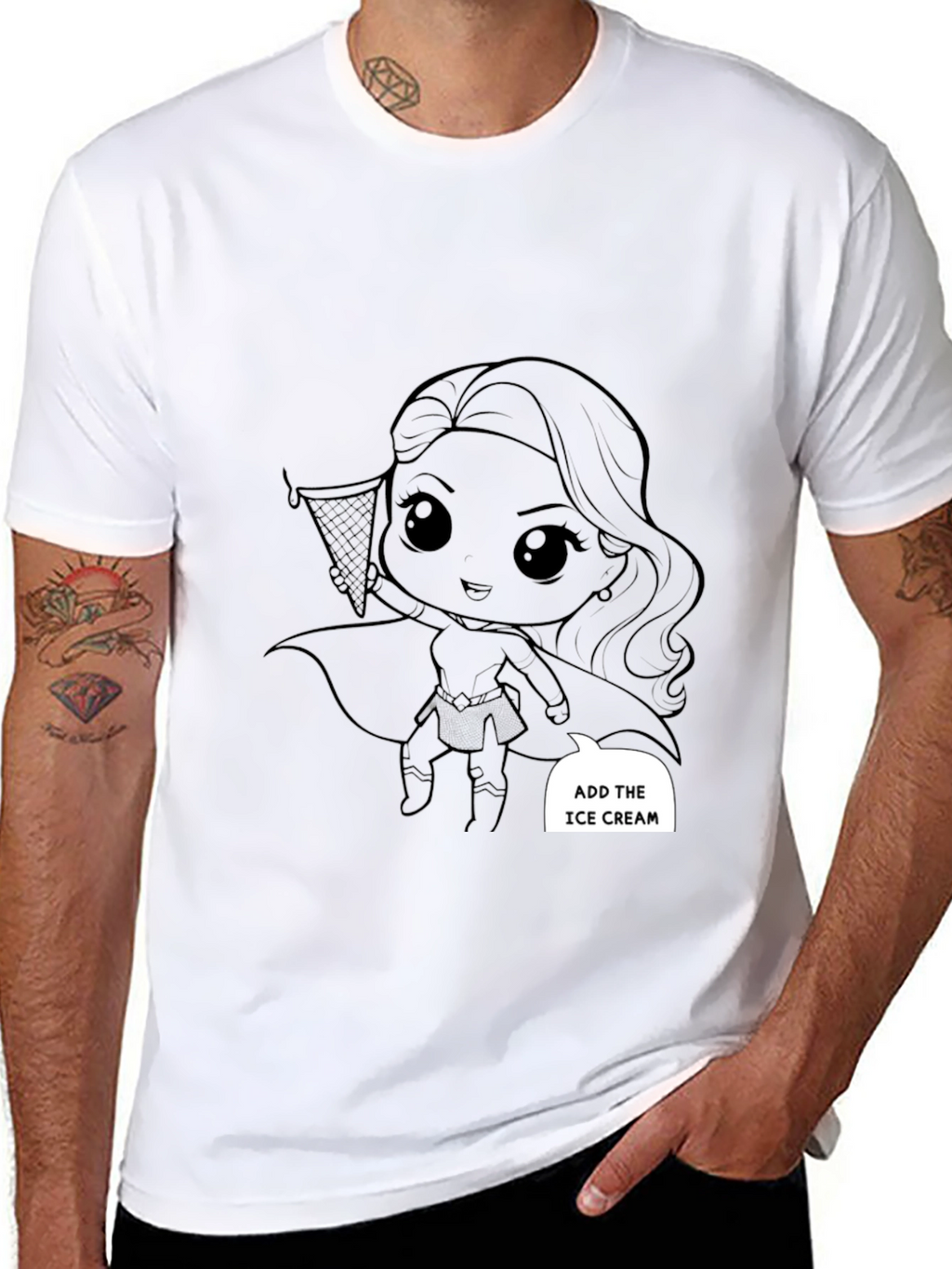 Superhero Girl Black T-Shirt