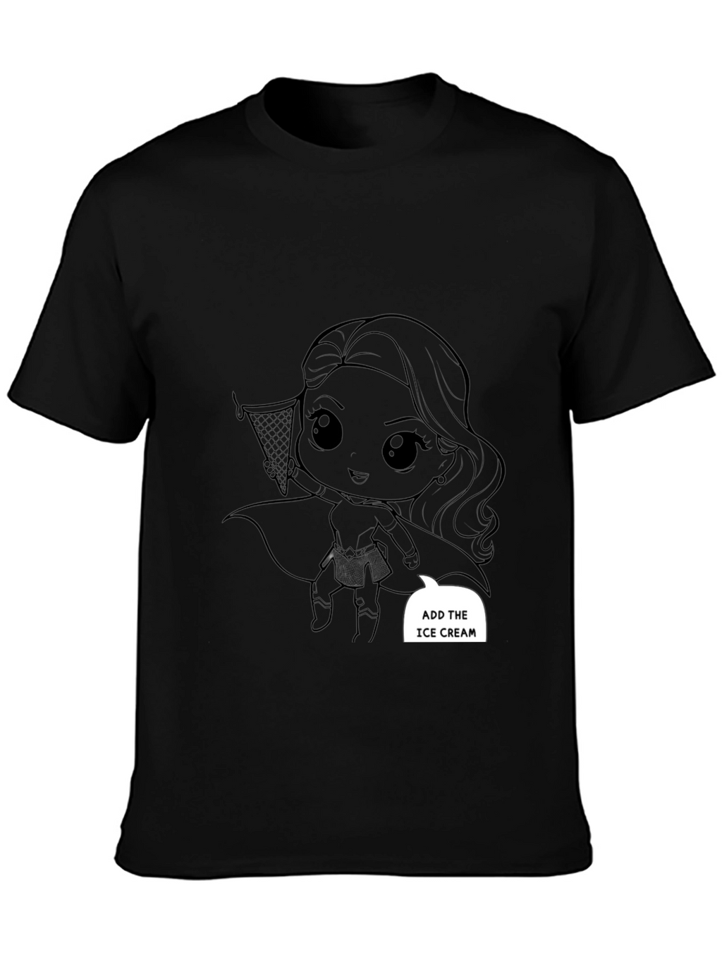 Superhero Girl Black T-Shirt