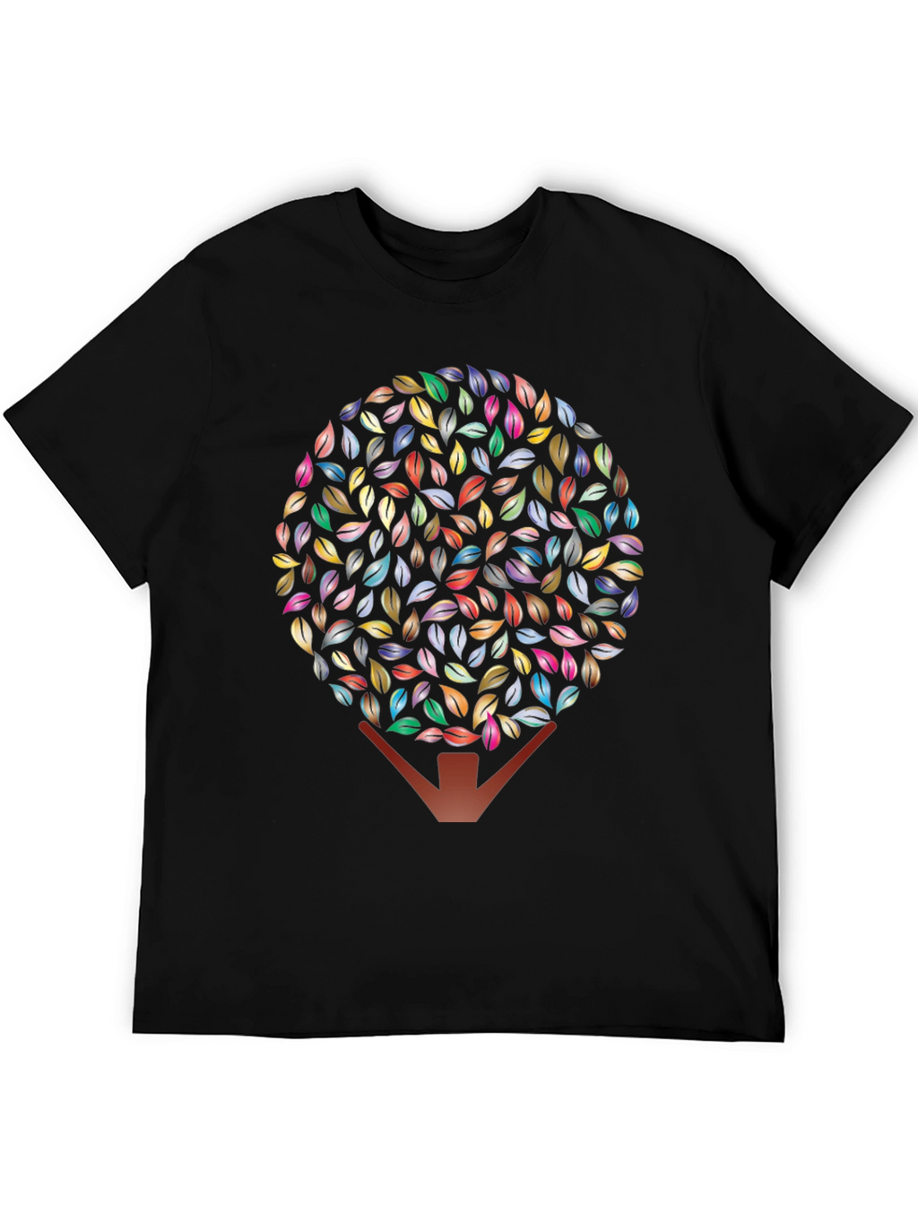 Leaf Tree Graphic Black T-Shirt