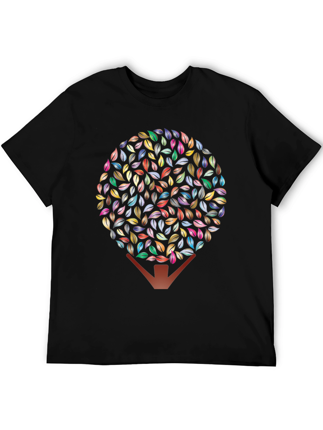Leaf Tree Graphic Black T-Shirt