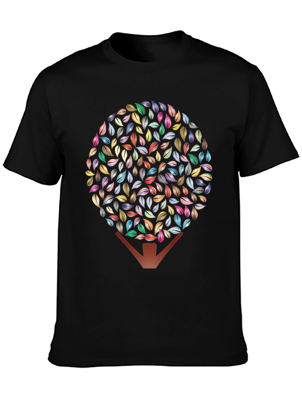 Leaf Tree Graphic Black T-Shirt