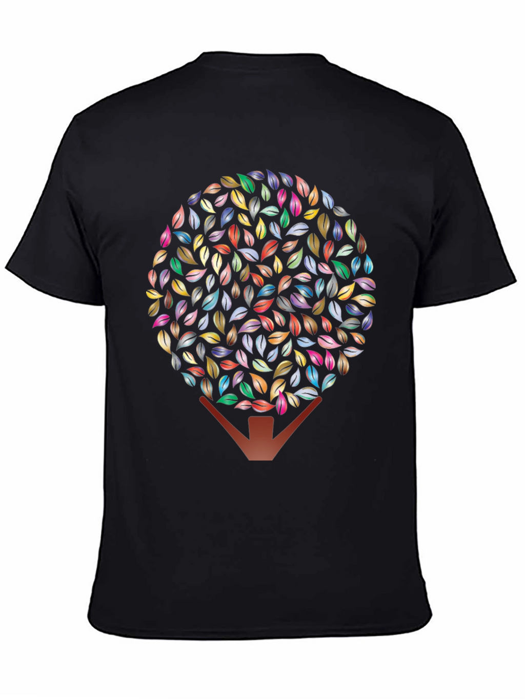 Leaf Tree Graphic Black T-Shirt
