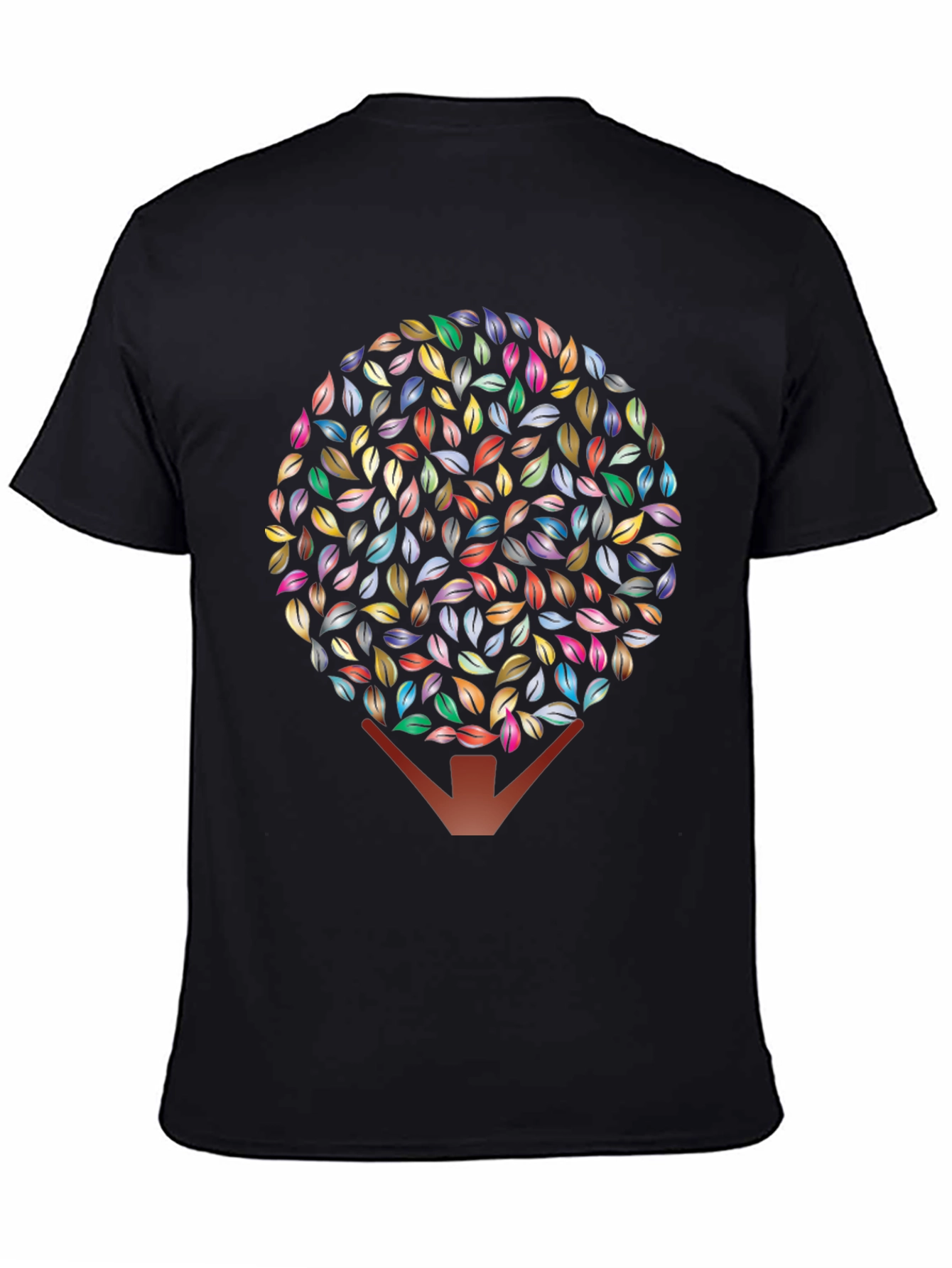 Leaf Tree Graphic Black T-Shirt