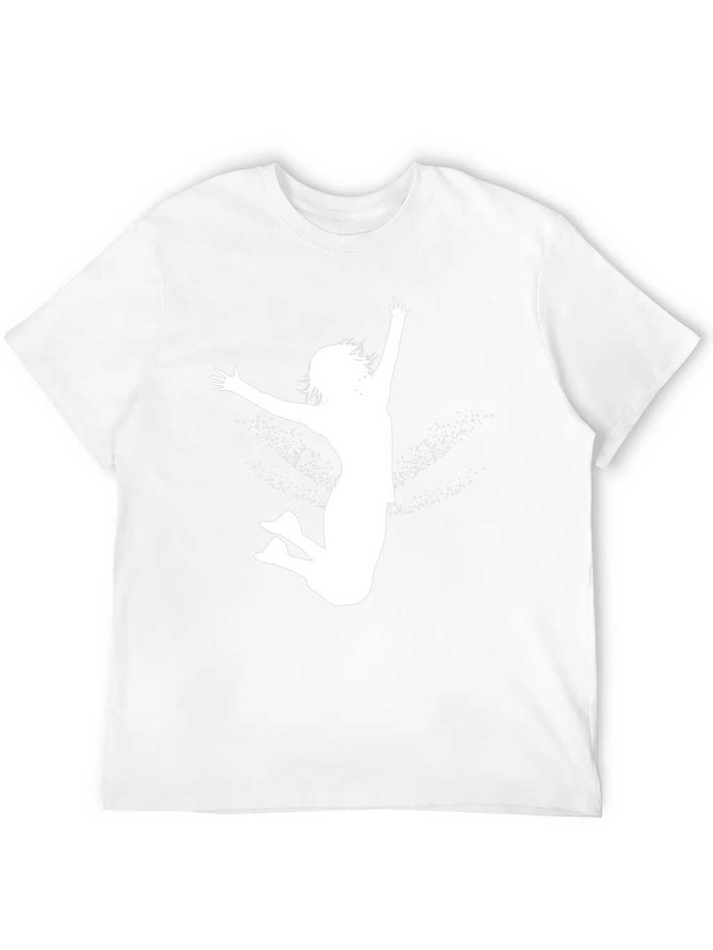 Black Tee with White Jumping Girl Graphic