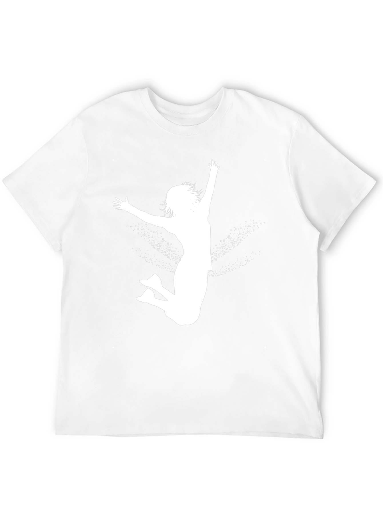 Black Tee with White Jumping Girl Graphic